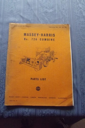 Parts list for - for, massey-harris
