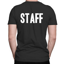 Mens STAFF T-Shirt  Work Wear Event Office Pub Bar Festival Club Uniform