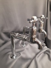 SHANKS ORIGINAL CHROME TALL BIB TAPS IDEAL 4 BELFAST SINK, CHROME TAPS 