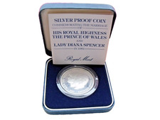 1981 Five Shiilling Sillver Crown Coin Marriage Of Prince Of Wales & Lady Diana