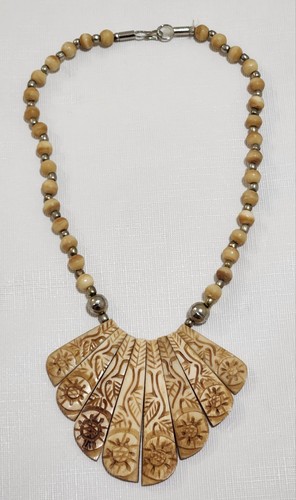 Tribal wood handcarved boho - tribal,