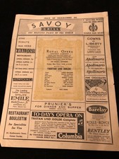 Royal Opera Covent Garden 1936 programme for performance of 'Tristan Und Isolde’