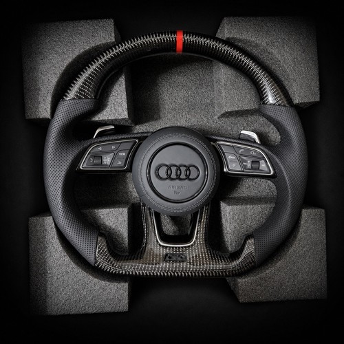Audi carbon fibre flat bottom - carbon,