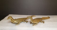 Vintage Brass Lizard Pair - Reptile Animal Desktop Figurine Paperweight x 2