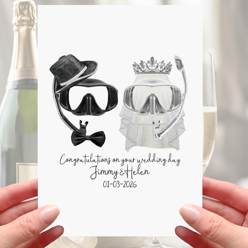 Personalised snorkel wedding - personalised,