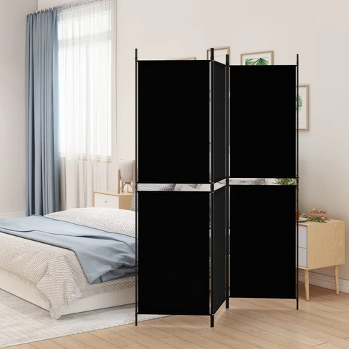 Panel room divider black - 3-panel,