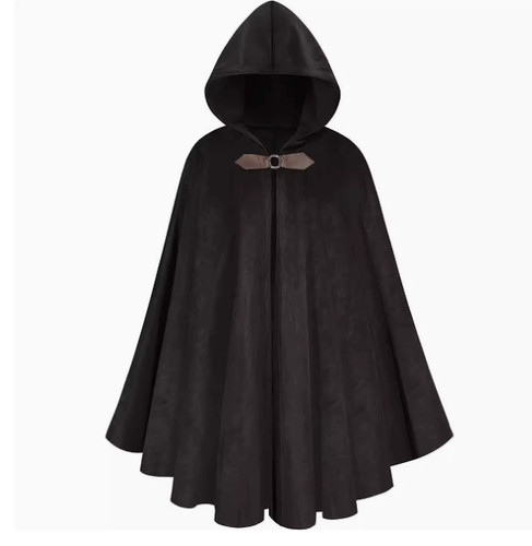 Medieval hooded cloak faux - hooded,