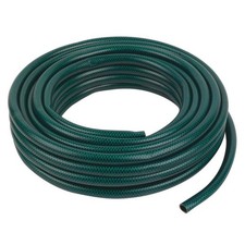 Garden Watering Hose Reinforced Green PVC Braided Suction/Delivery 10m x 1 1/4"