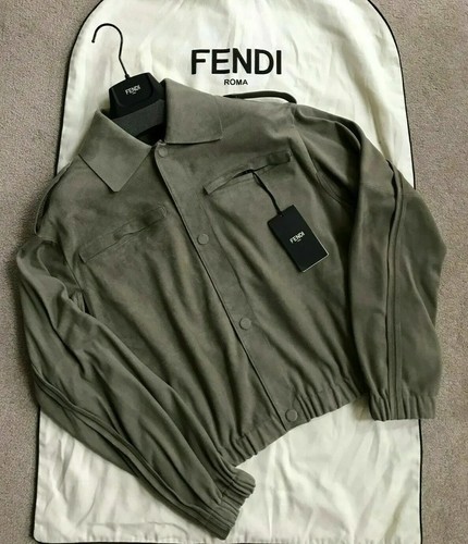 Fendi leather suede bomber - suede,