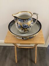 Pitcher And  Wash Bowl  Chusan  Pattern Losol Ware Keeling & Co