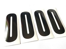 Set of 4 Black Number 0 Clear