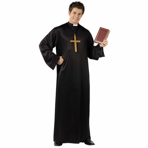 Adult priest robe cassock with - adult,