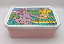 Rare Vintage Wuzzles Pink Packed Lunch Box Food Storage Tub Disney Hasbro 1985