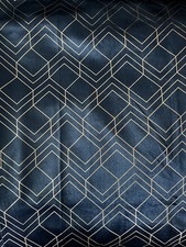 Next Blue Lined Eyelet Geo Curtains 46x90