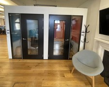 Pair of Studiobricks Work Unit Acoustic Office Pods | Soundproof Single User Pod