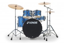 Drum Kit Sonor AQX Stage With Bronze Cymbals And Hardware, Blue Ocean Sparkle