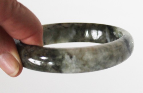 Dark green jade bangle women - jade,