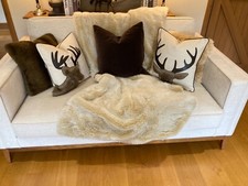 Luxury faux fur and linen Deer/Stag cushion cover