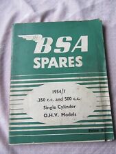 BSA SPARES CATALOGUE 1954/7 350cc and 500cc SINGLE CYLINDER O.H.V. MODELS