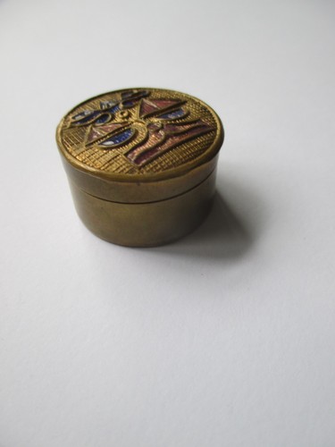Vintage brass trinket pill - , /pill