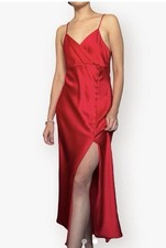 Zara Red Satin Slip Midi Dress Size M BNWOT