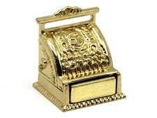 1/ 12scale Dolls house miniatures Old fashioned Cash Register/Gold KA37