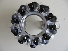 BLACK & CLEAR CRYSTAL RECESSED LED GU10 MR16 DOWNLIGHT SPOTLIGHT SURROUND