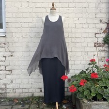 Rare Joyce Ridings Exhibition Piece Silk Dress & Jacket Set Grey Black Uk 12