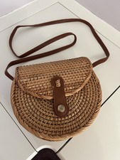 Wicker Woven Style Shoulder Handbag- New