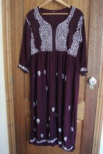 Indian Size XL Women's 2 Piece Mulberry Kurta Dress Embroidered Dupatta Party