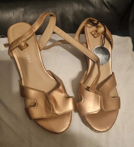 Rose gold wedge sandels - gold,