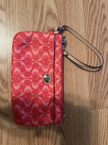 Coach pink red wristlet - &,