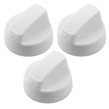 3 x HOTPOINT White Oven Cooker Hob Control Knob Switch + Complete Adapter Kit