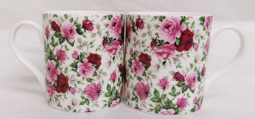 English rose mugs set fine - rose,