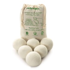 Natural Wool Dryer Balls Fabric Softener Reducing Wrinkles Reusable Pack Of 6