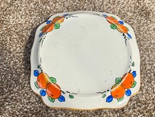 VINTAGE CROWN DUCAL TEAPOT STAND TRIVET CERAMIC ORANGES PATTERN