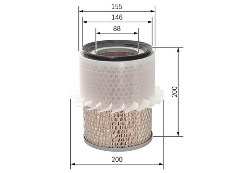 Air filter rear - filter, fits