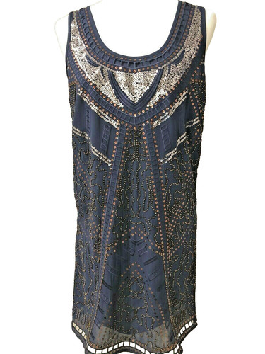 Navy blue beaded - navy, sequined