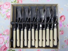 Vintage New Unused Fish Knives & Forks E McClarence Sheffield Stainless Steel