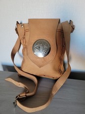 Tan brown real leather boho