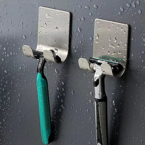 Adhesive wall mounted razor - wall,