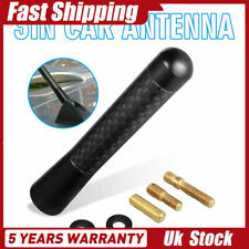 3" Mini Black Carbon Car Stubby Aerial Bee Sting Mast Antenna Arial Universal UK