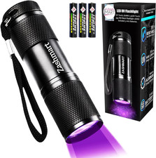 UV Torch Pet Urine Detector 9 LED 395nm Black Light with Batteries Included