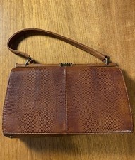 Mappin And Webb Vintage Brown Lizard Skin Handbag