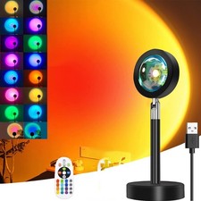 Sunset Lamp Projection 16 Colors Sunset Projection Lamp Night Light Desk Lamp