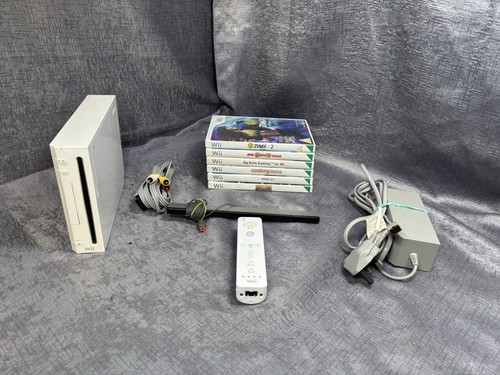 White nintendo wii console and - white,