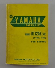 Parts catalogue/spare parts list Yamaha DT 125 E Type 1G0 year 1978