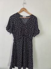 Womens Next Black Short Sleeve Knee Lengt Dress Size Uk 10