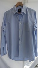 The Saville Row Company Mens Light Blue Long Sleeve Classic Fit Shirt 16" Collar