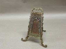 Antique Victorian Gilt Brass Easel Back Pocket Watch Stand C1880